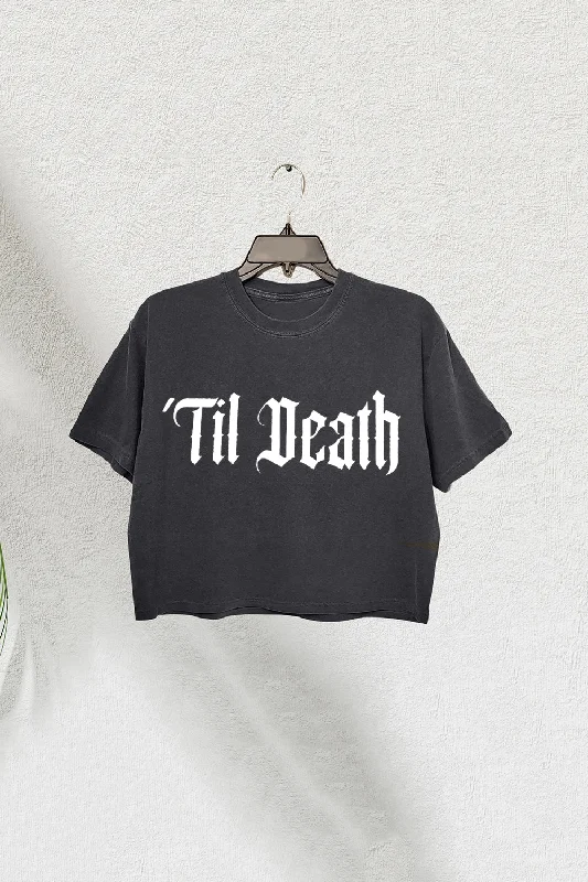 Til' Death Gothic Crop Tee For Women