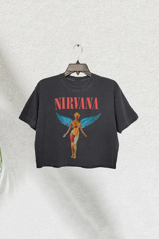 Vintage Rock Band Crop Tee For Women